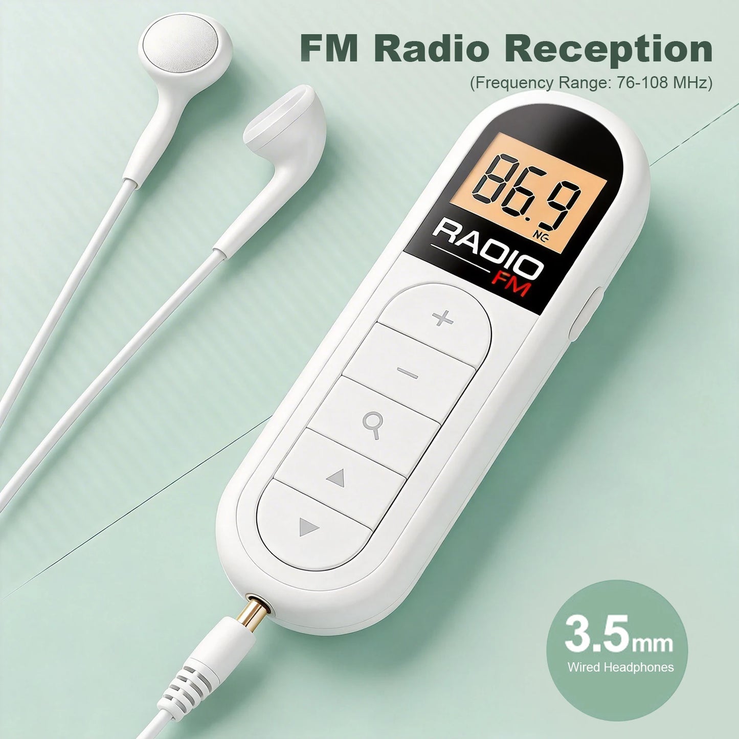 Portable FM Radio with Digital Tuning LCD Display Digital Radio with Headphones and Belt Clip for Gym Jogging Walking Camping