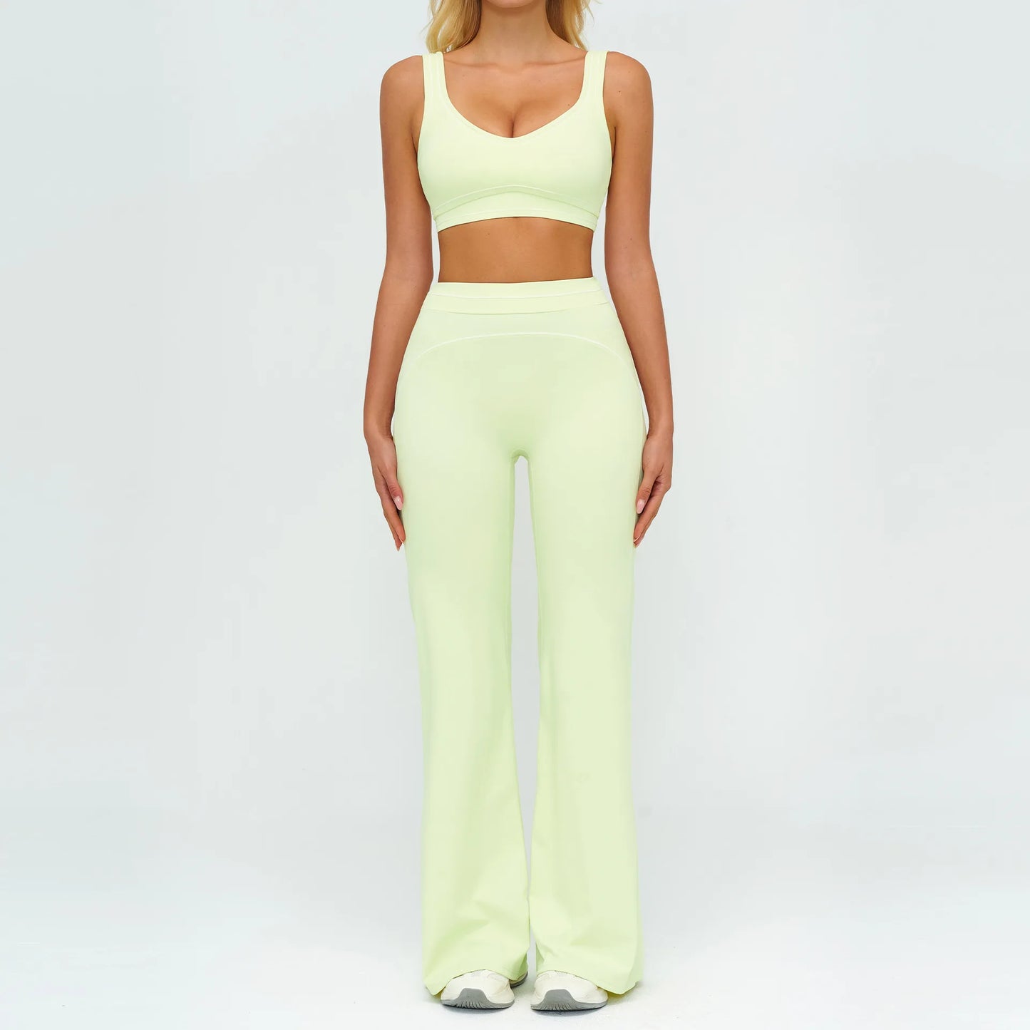 Yoga Set 2 Pieces Women Tracksuit Workout Outfits Fitness Sportswear Gym Clothes High Waist Leggings Sports Bra