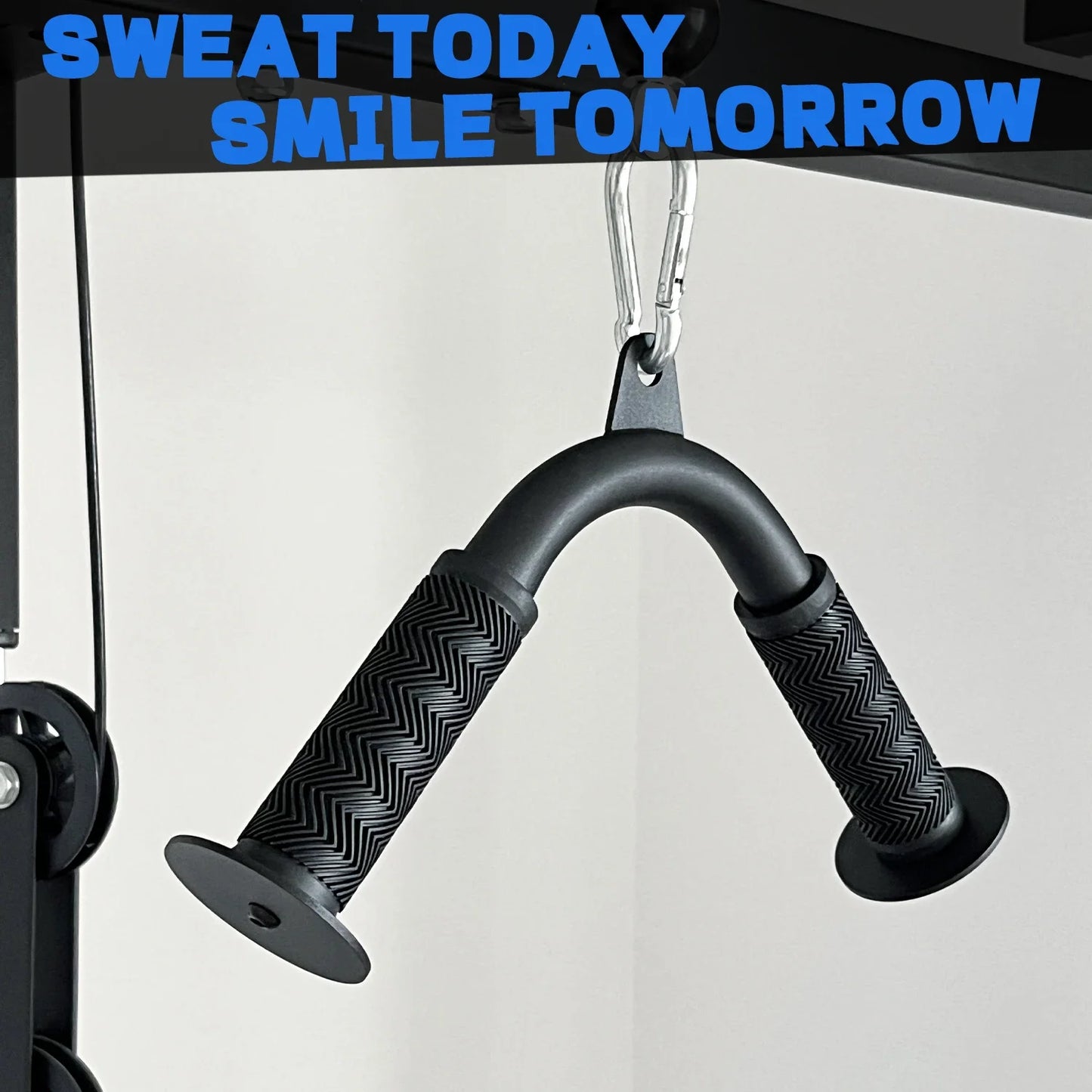Tricep Pull Down Attachment with Skin-Friendly Rubber, V Bar Attachment Tricep Bar for Home Cable Machine Attachments