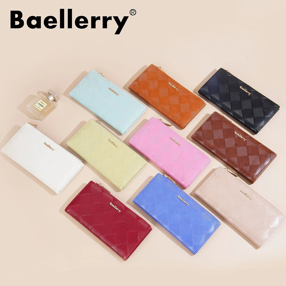 Baellerry Korean Style Small Wallet Women - PU Leather Zipper Pocket, Mini Card Holder for Daily Essentials