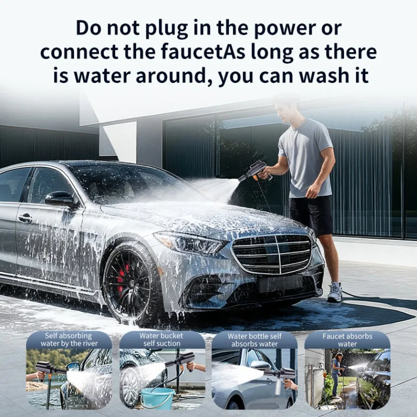 Car Washing Machine Water Gun High Pressure Household Folding Mini Wireless Electric New Supercharging Artifact Rechargeab