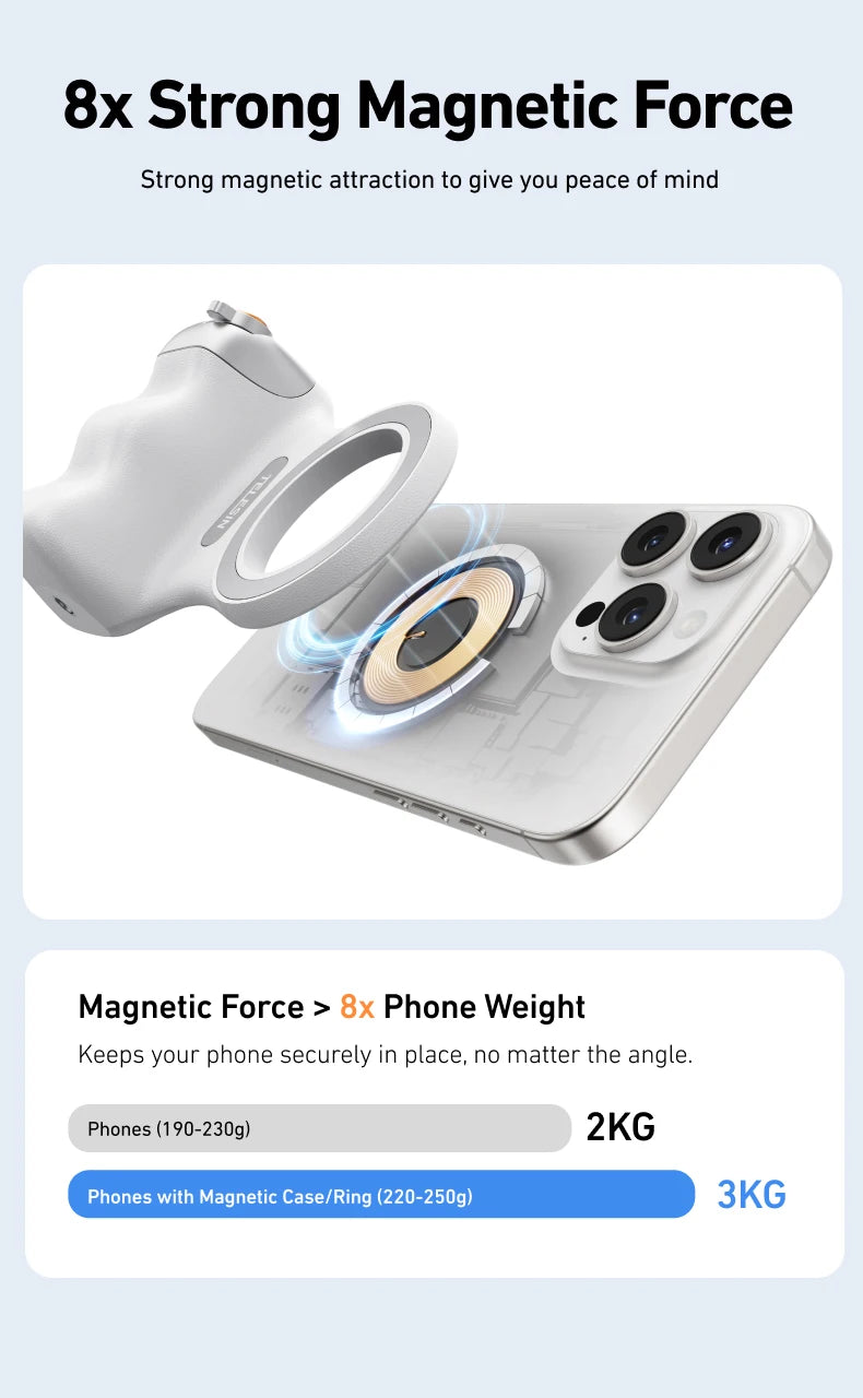 TELESIN Phone Camera Shoot Hand Grip Magnetic Smart Phone Holder