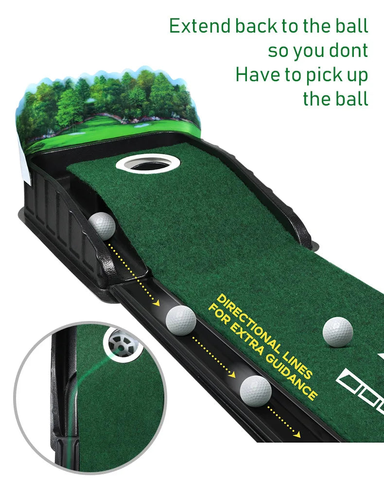 Portable Golf Practitioner Indoor and Outdoor Golf Putting Green Trainer Mat Mini Golf Green Putter Mat Portable For Home Office