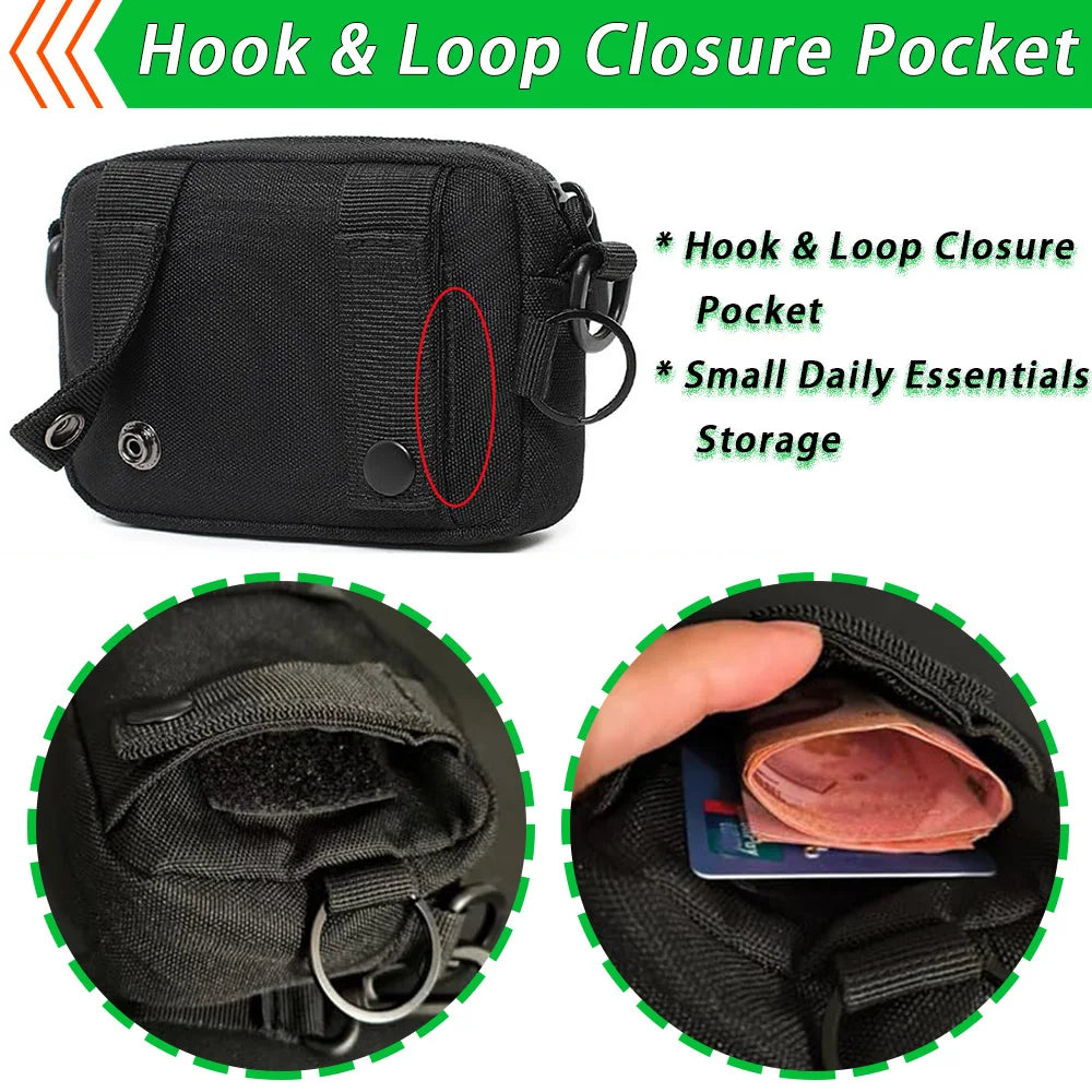 Tactical Crossbody EDC Pouch Compact Molle Waist Pack & Shoulder Bag 600D Nylon Organizer for Daily Essentials & Gadgets