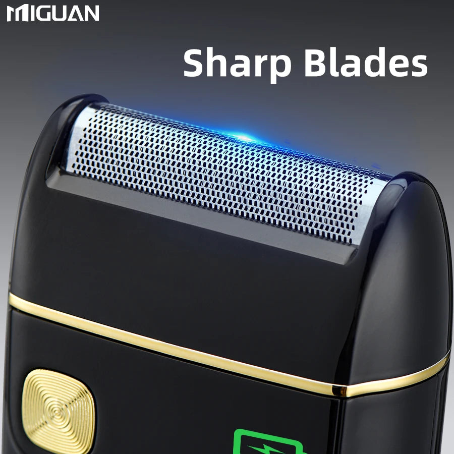 USB Rechargeable Electric Shaver - Reciprocating, Portable, Replaceable Foil, Black-Travel & Home Use，Men's Gift