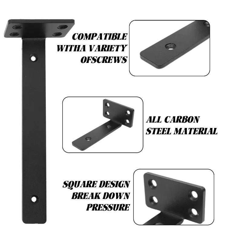 L-Shaped Shelf Brackets Wall Mount Heavy Duty Floating Shelves Bookshelf Partition Fixing Heavy Duty Bracket Hardware Support