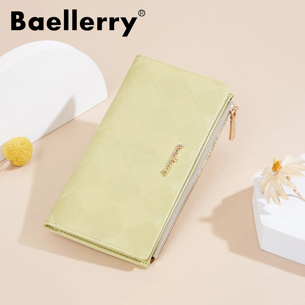 Baellerry Korean Style Small Wallet Women - PU Leather Zipper Pocket, Mini Card Holder for Daily Essentials