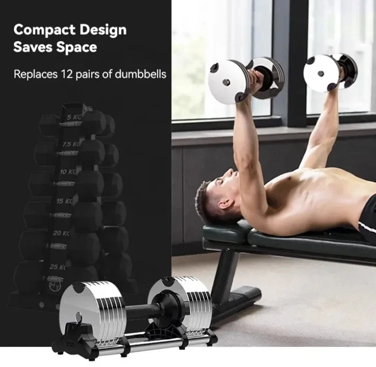Wholesale 28kg Commercial Adjustable Dumbbell Set High Quality Fitness Gym Equipment Iron and Steel Material for Training
