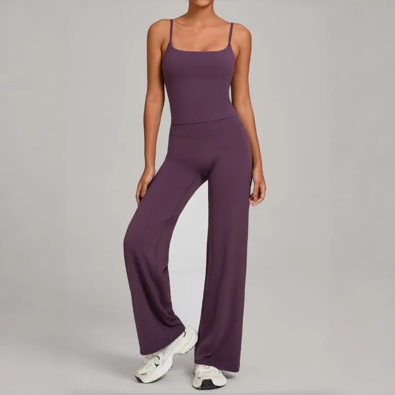Women's Seamless Yoga Sets Sports Fitness Nude Beauty Back Bra Loose Leggings Slimming Suits Outdoor Running Workout Gym Sets