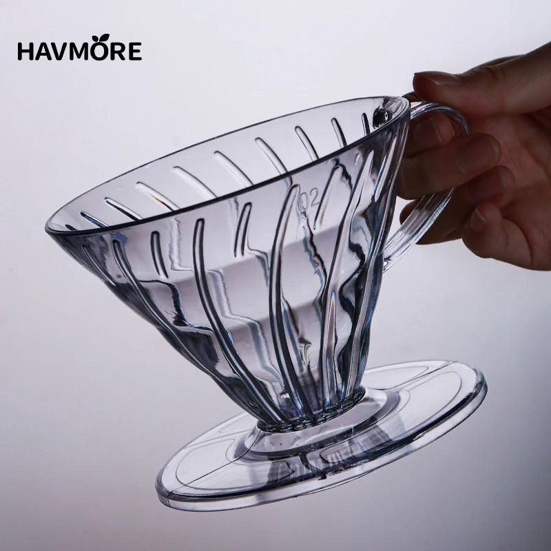Reusable Coffee Dripper Resin Coffee Filter for Pour Over Barista Coffee Brewing Coffee Funnel Filter Cup1-2Cups/1-4Cups