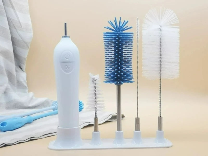 Household Cordless Power Rotating Spin Scrubber  Bottle Brush , Electric Cleaning Brush With 3 Replaceable Brush Heads