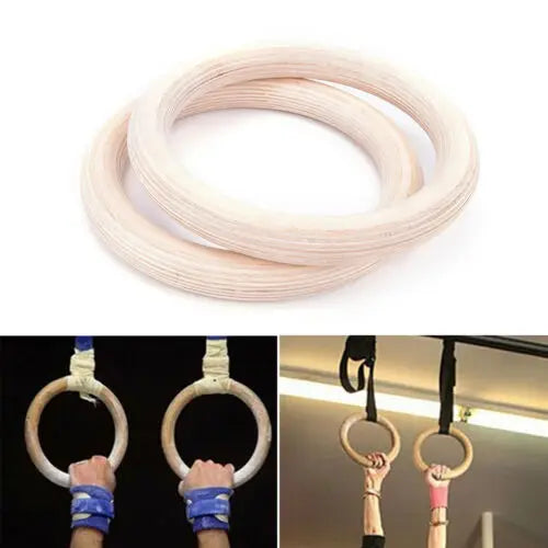 Birch Fitness Rings High Load-Bearing Adjustable Home Gymnastics Exercise Equipment Stamping Pull up Rings Wooden