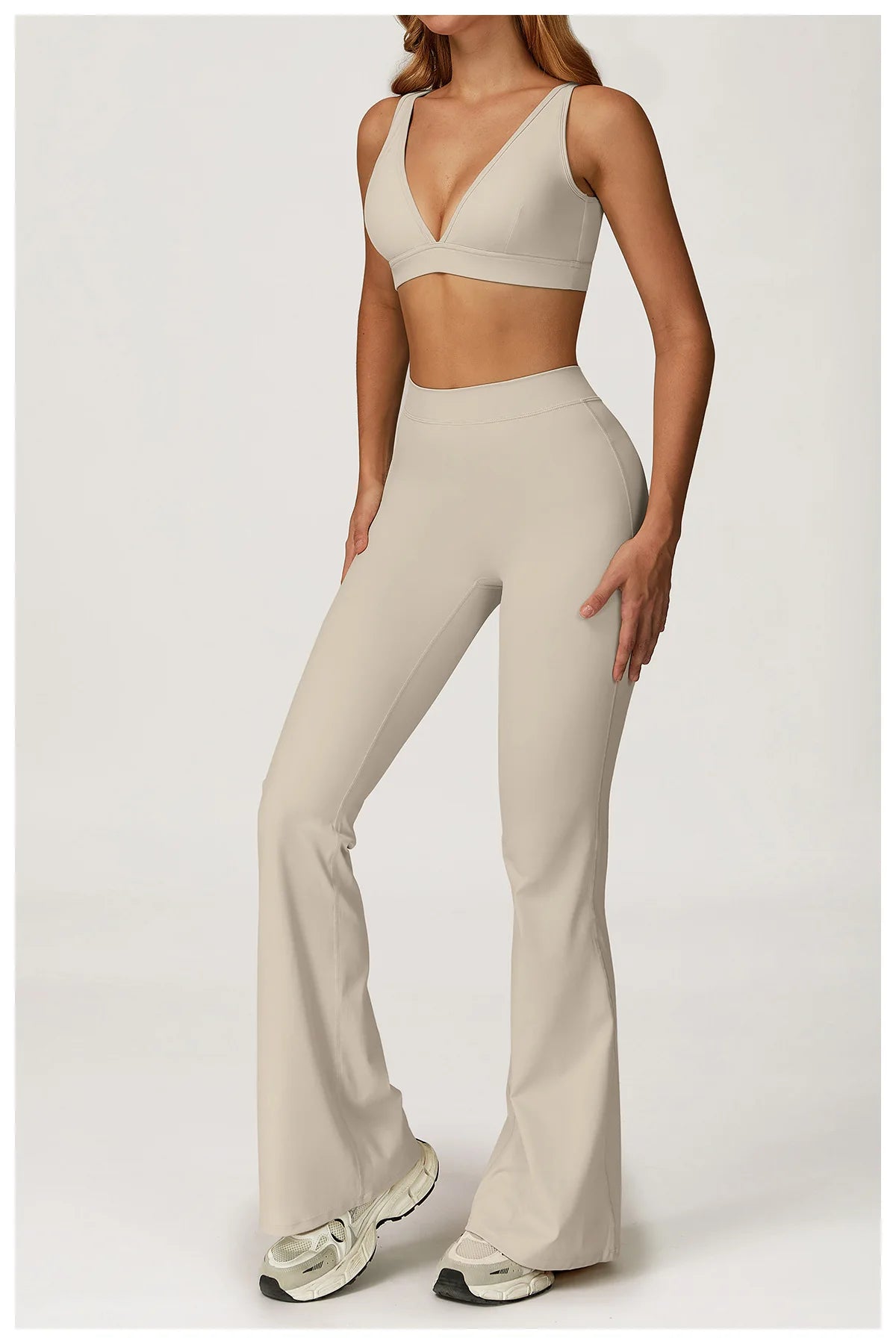 Yoga Set 2 Pieces Gym Clothes Yoga Outfits For Women Tracksuits Workout Long Sleeved Fitness Set Sport Bra Crop Top Gym Leggings