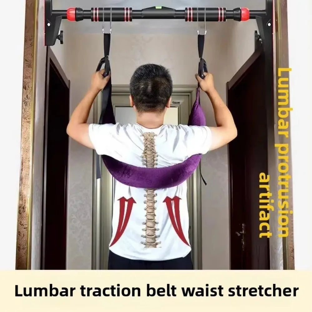 Hanging Traction Belt Waist Support Ergonomic Fitness Yoga Band Lumbar Stretching Device Disc Auxiliary Belt Home Fit Equipment
