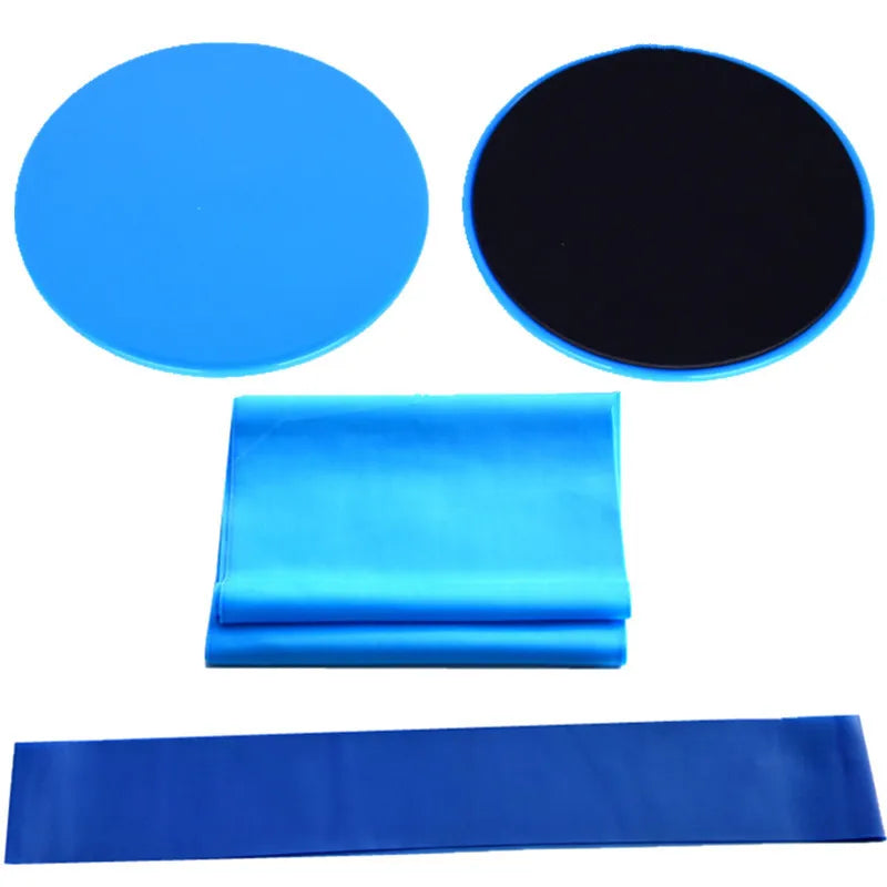 Yoga Fitness Three-piece Set Sliding Plate Elastic Band Resistance Circle Pilates Vest Line Buttocks Training Home Equipment