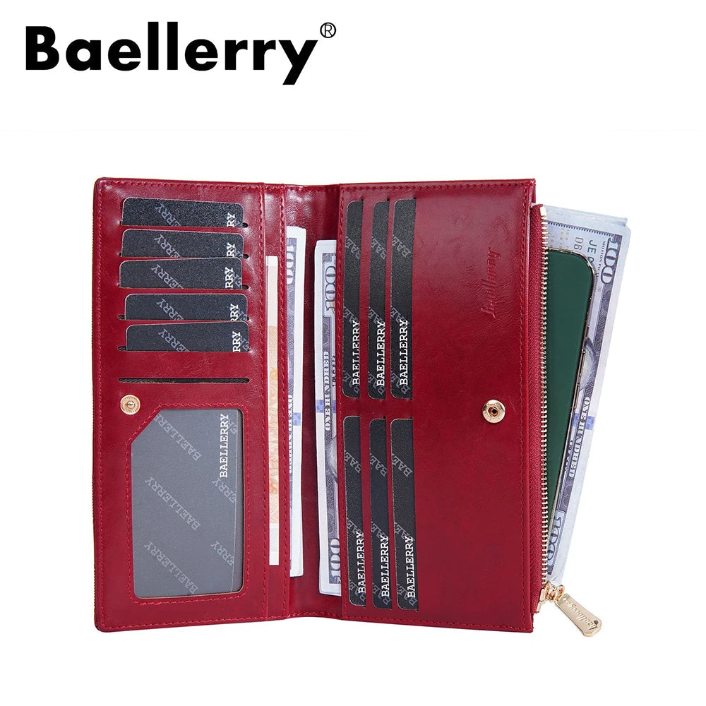 Baellerry Korean Style Small Wallet Women - PU Leather Zipper Pocket, Mini Card Holder for Daily Essentials