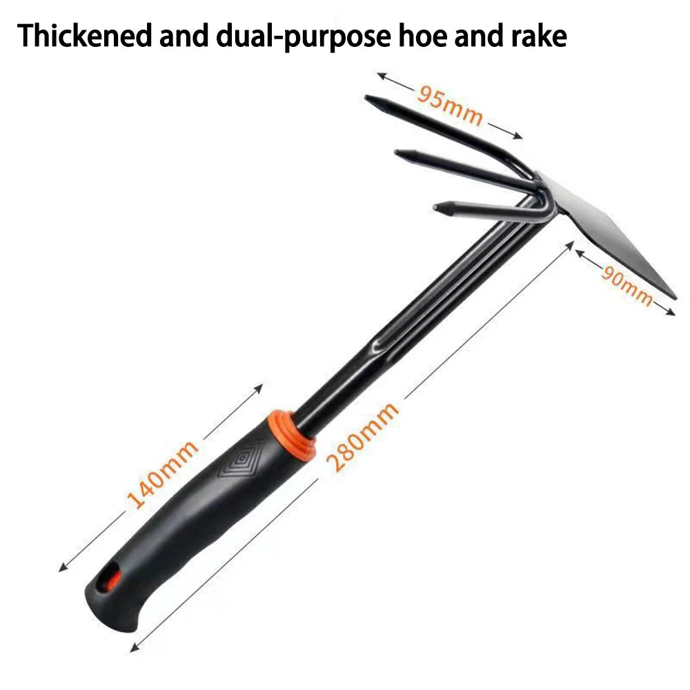 Home Gardening Tools Set. Modern Gardening Tools Set. Light Weight Two-end Hoe Five Teeth Rake Shovel Outdoor