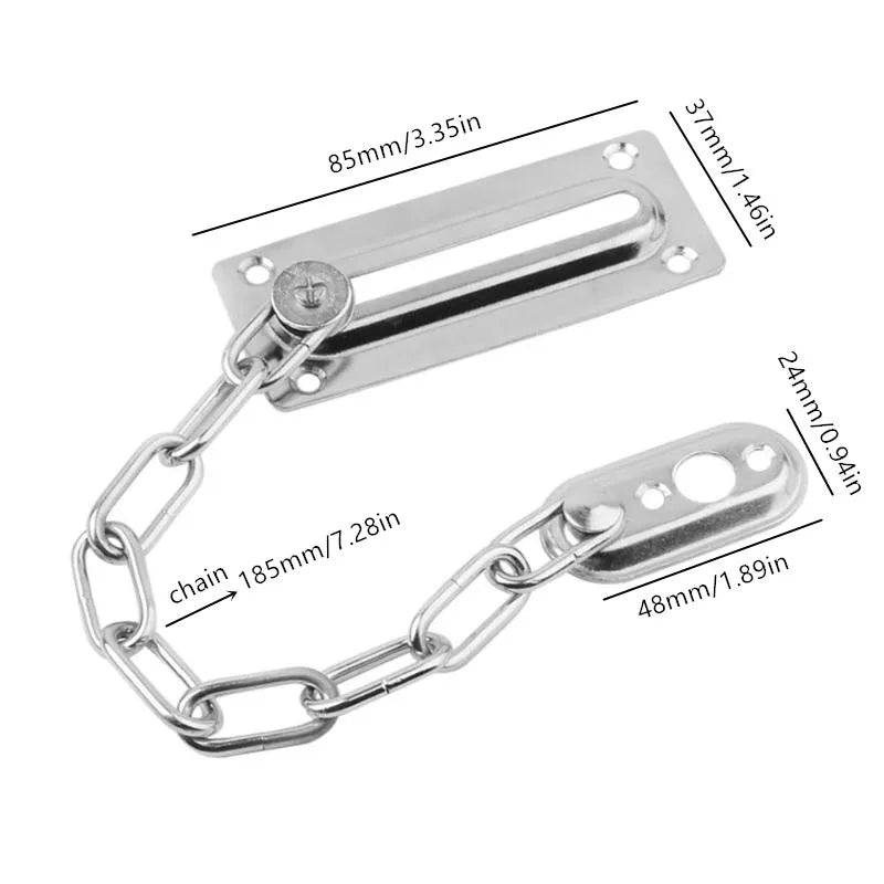 Stainless Steel Door Safety Guard Chain Security Bolt Locks Cabinet Latch DIY Home Tools