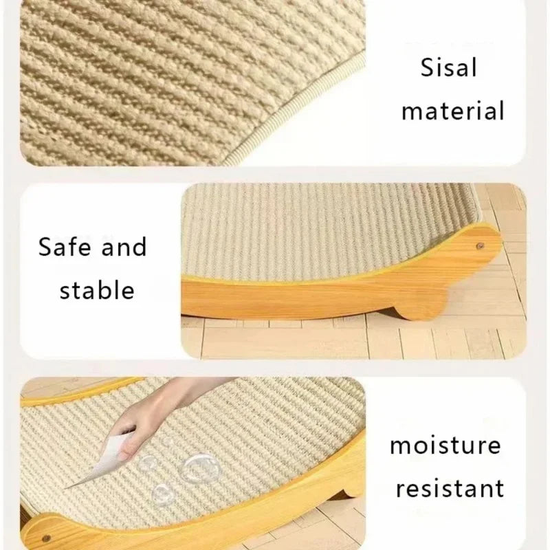 Wooden Cat Scratching Pads Multifuction Cats Sleeping Bed Detachable Wear-resistant Cat Scratch Board Kitten Grinding Cats Toys