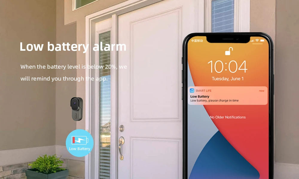 Tuya Video Doorbell WiFi Wireless Door Bell DC AC Battery Powered 1080P 2MP Waterproof