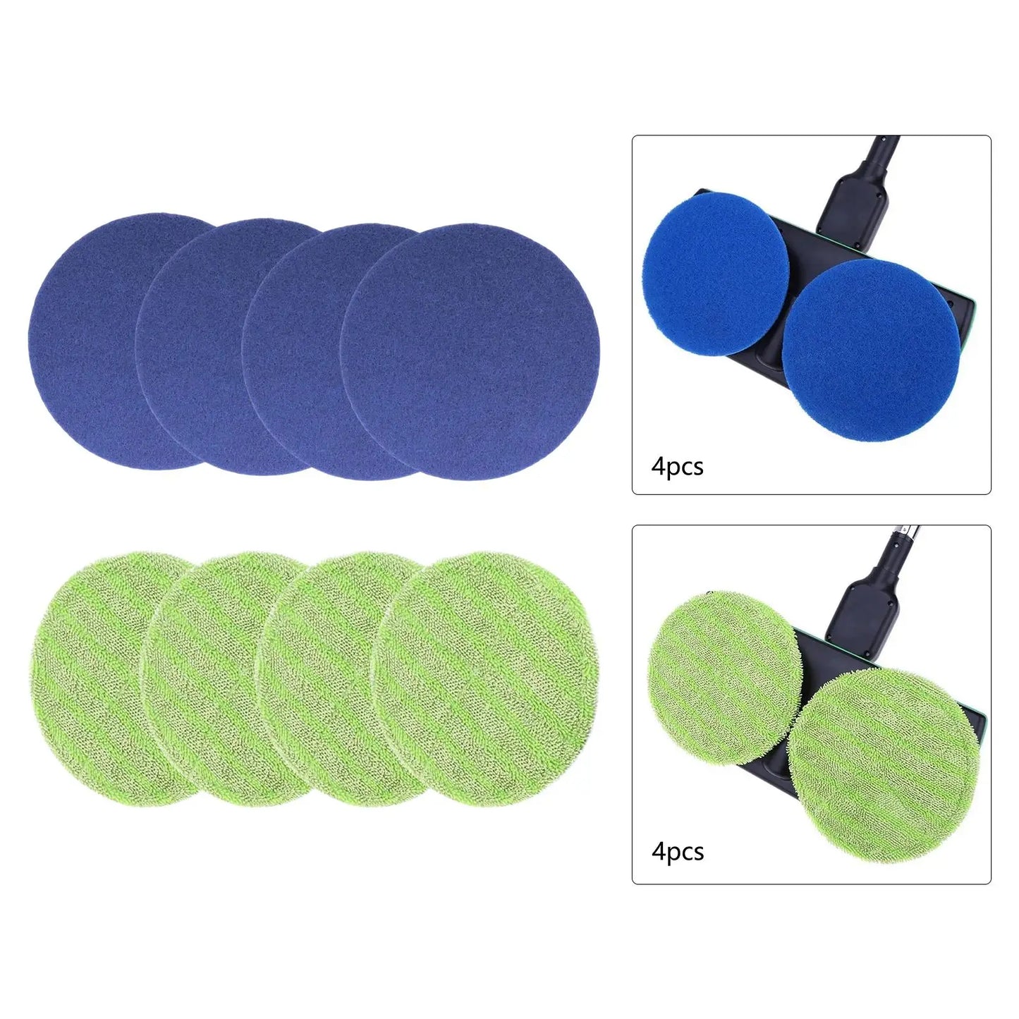 4Pcs Round Mop Replacement Pads 16.5cm Floor Cleaning Electric Rotary Mop Pads Floor Scrubber Pads for Spin Scrubber Mops