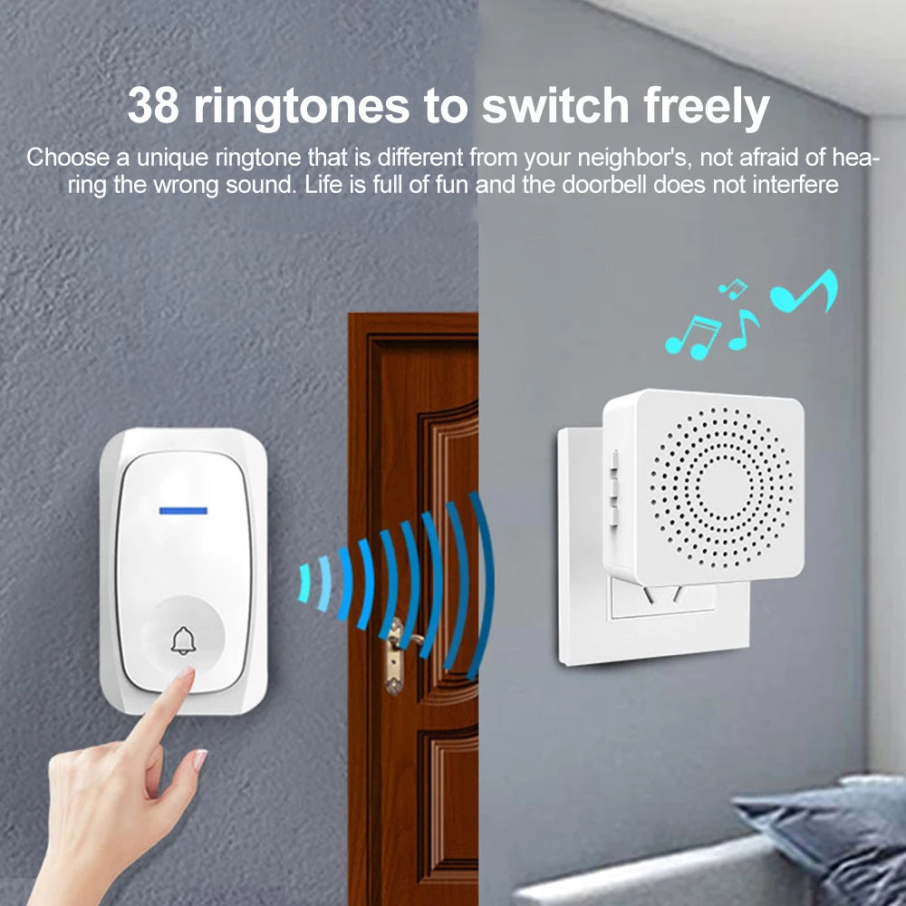 USB Wireless Doorbell Smart Welcome Door Bell Three-speed volume 38