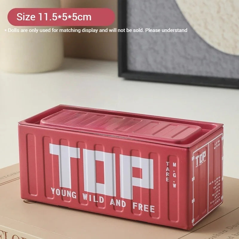Compact Iron Storage Container Creative Desktop Organizer Office Supply Tube Office Desk Organizer Metal Box Mini Container ﻿