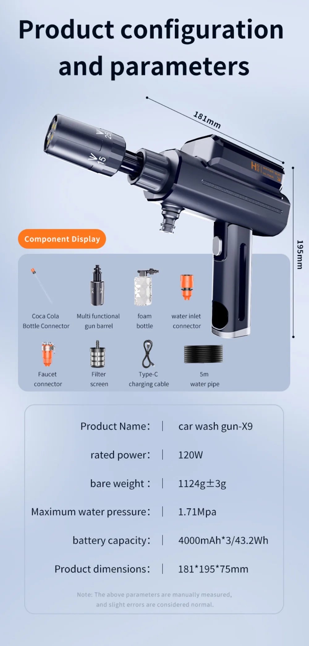 Car Washing Machine Water Gun High Pressure Household Folding Mini Wireless Electric New Supercharging Artifact Rechargeab