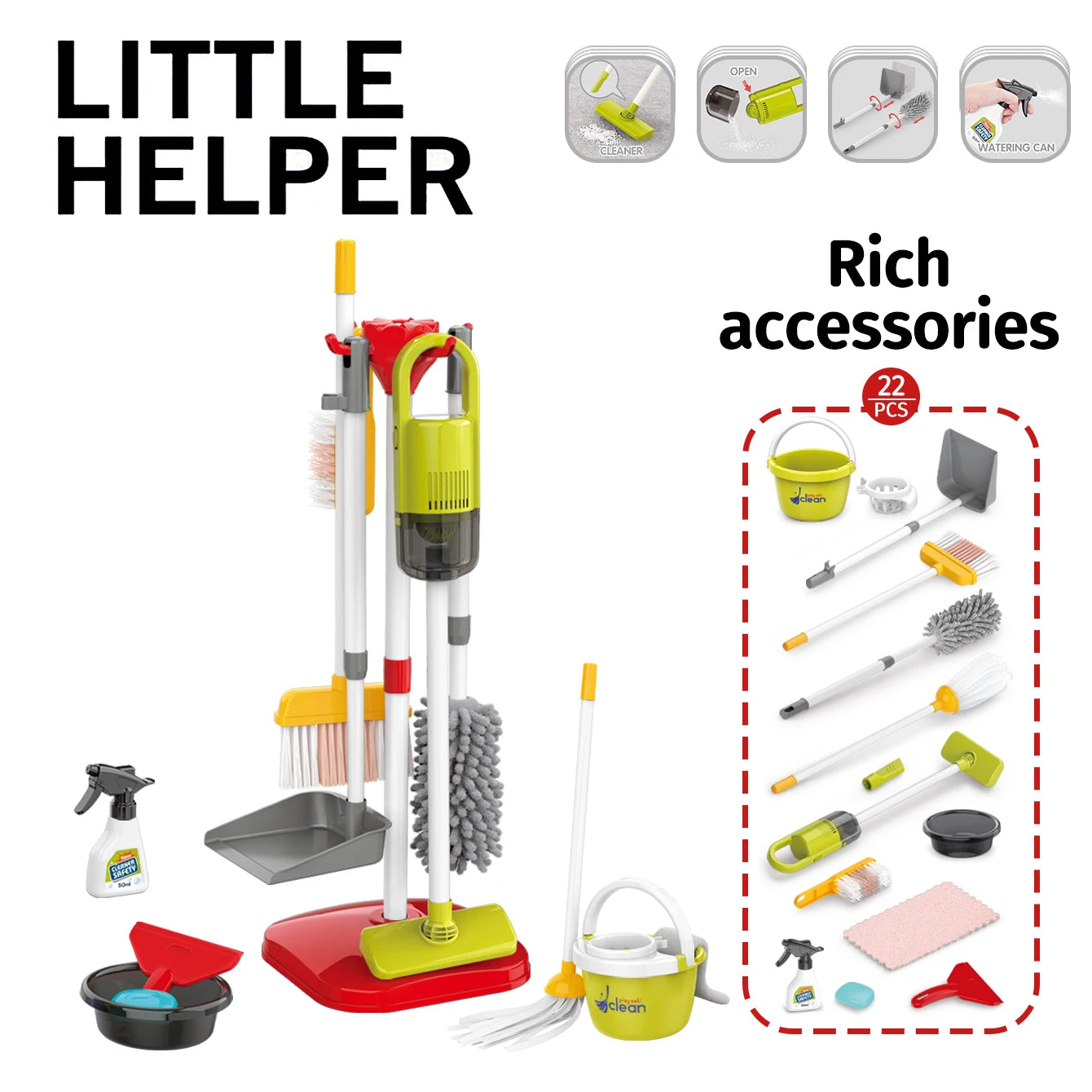 Children's simulation cleaning toys Cleaning vacuum cleaner dustpan tool set