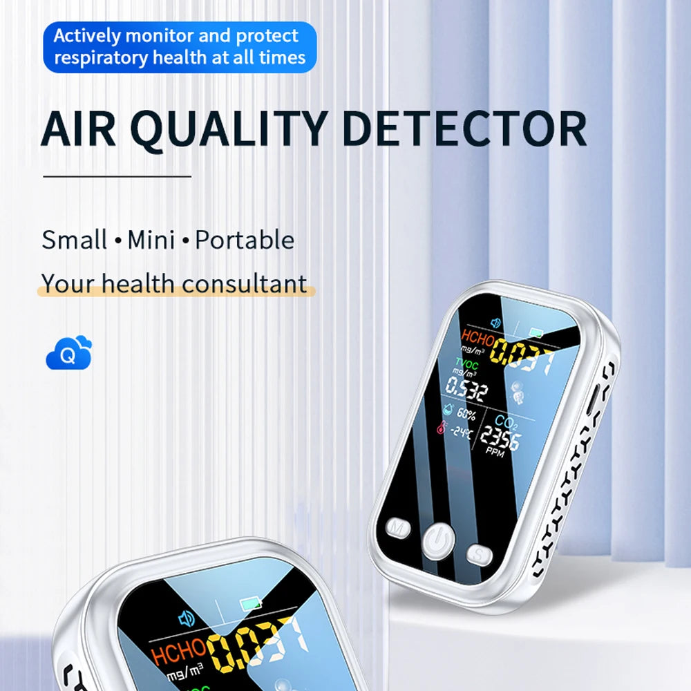 Household 1.9inch 240*280 Resolution Color Display Air Quality Detector High Sensitive Semiconductor Sensors 5in1 HCHO TVOC