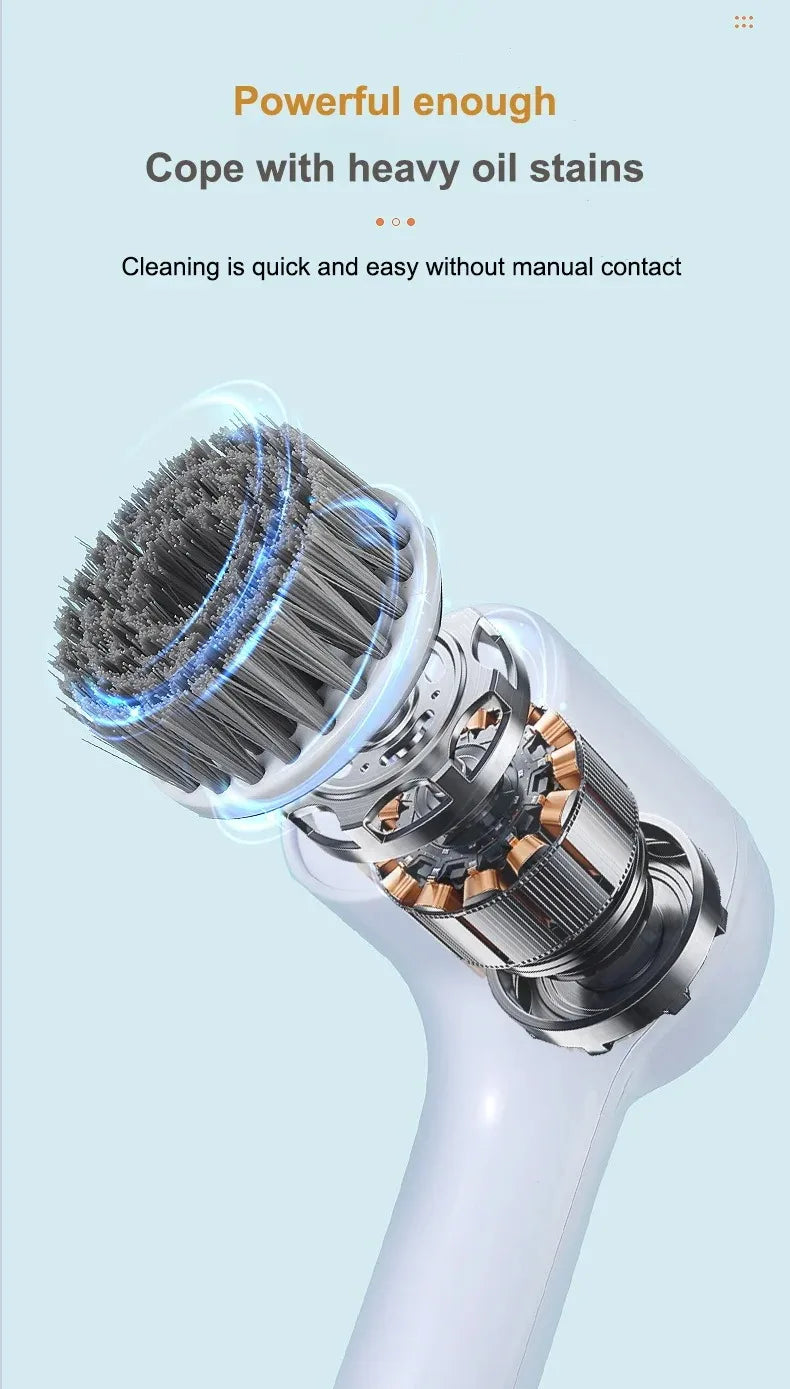 Electric Cleaning Brush Electric Spin Scrubber Bathroom Cordless Cleaning Brush Power Scrubber with 5 Replaceable Brush Heads