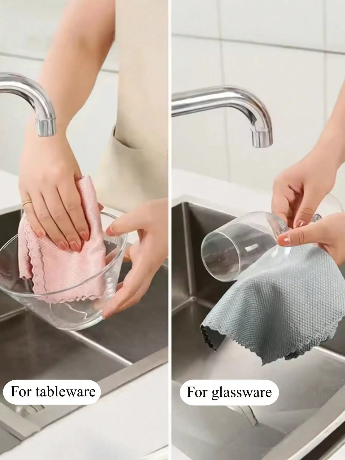 5/10PCS Microfiber Glass Cleaning Cloth Lint Free Quickly Clean Windows, Glasses, Windshields, Mirrors, Stainless Steel