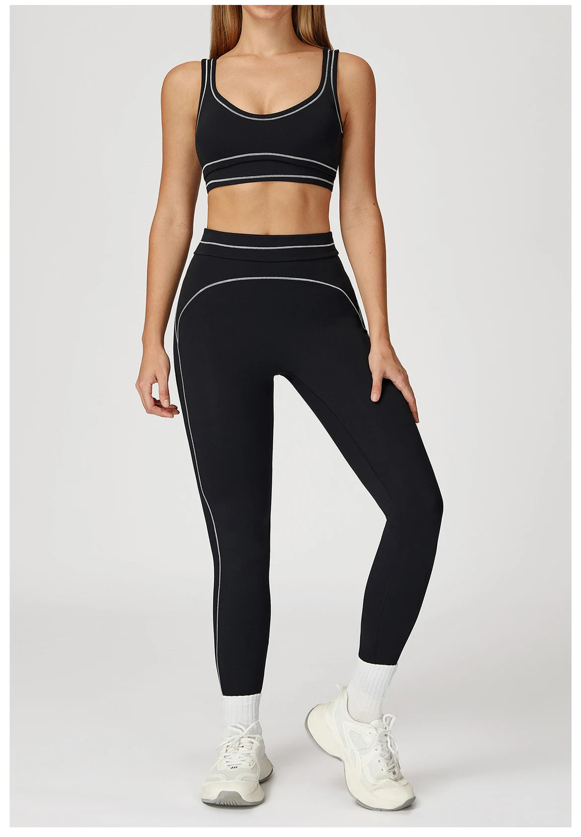 Yoga Set 2 Pieces Women Tracksuit Workout Outfits Fitness Sportswear Gym Clothes High Waist Leggings Sports Bra