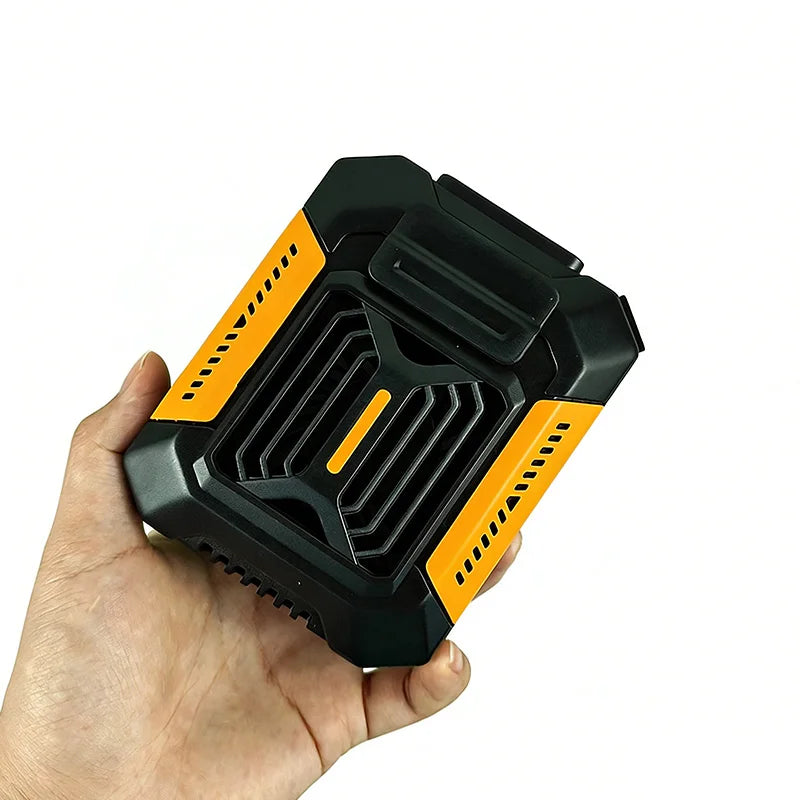 Portable waistband fan, mini USB rechargeable plastic fan with LED lighting, wireless, 3-speed, for outdoor exercise.