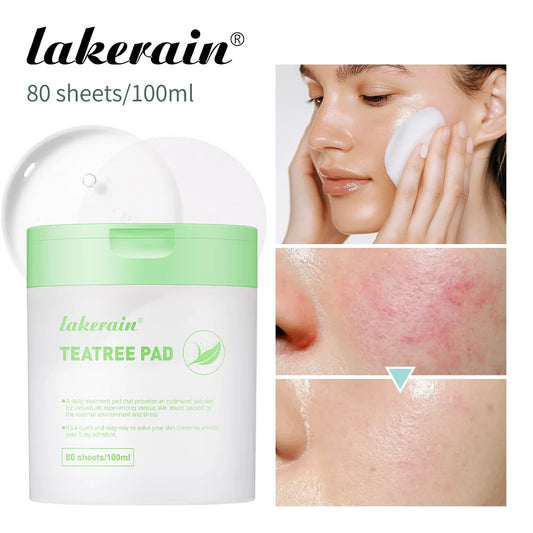 Lakerain Makeup Cotton Pad Teatree Pad Facial Toner Soothing Cotton Pad Calm Sensitive Skin Mild Texture Cotton Pad