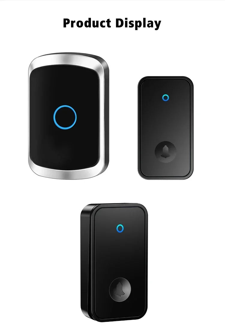 Self-Powered Wireless Doorbell – Waterproof Design, No Battery Needed, 150M Range, Smart Home Compatible