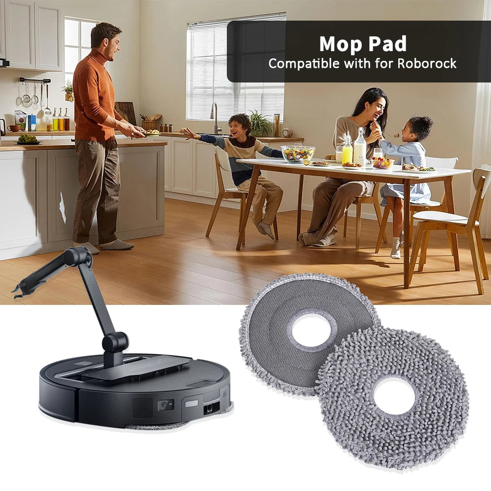Mop Pads For Roborock Q Revo Master/Q Revo S/Q Revo Pro/Q Revo Maxv/Q Revo Curv /Saros 10R Replacement Parts Mopping Cloths