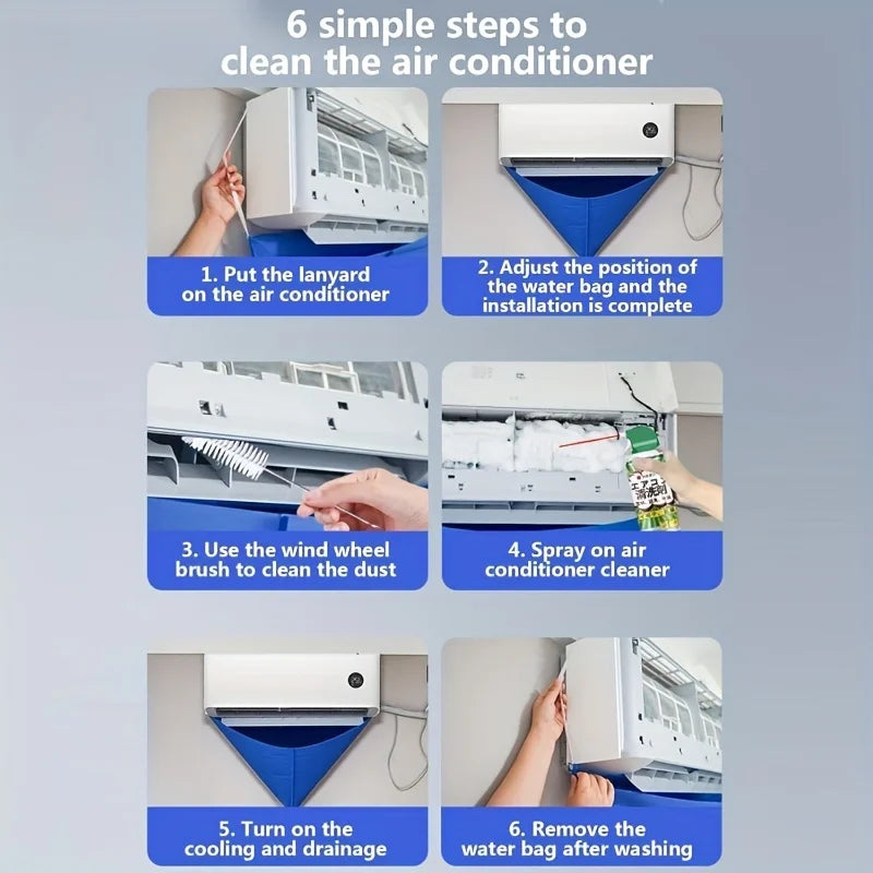 A Complete Air Conditioner Cleaning Kit - Including Dust Cover, Water B Wall Mounted Air Conditioner, Accessories Cleaning Tool