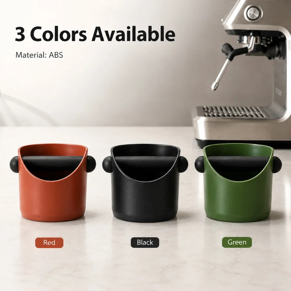 Compact Espresso Knock Box Mini ABS Coffee Grounds Container with Knock Bar for Portafilter Home Coffee Station Countertop Bin
