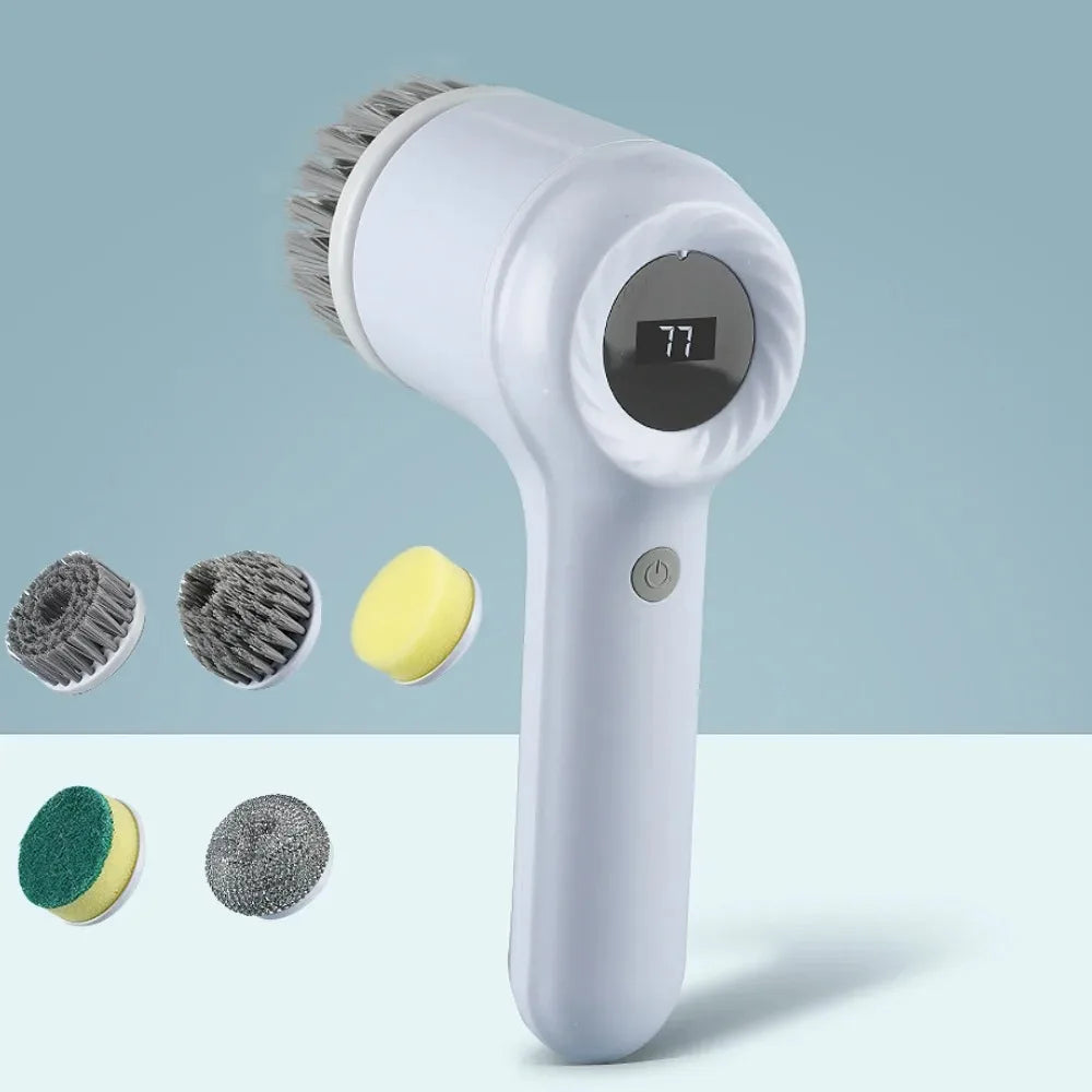 Electric Cleaning Brush Electric Spin Scrubber Bathroom Cordless Cleaning Brush Power Scrubber with 5 Replaceable Brush Heads