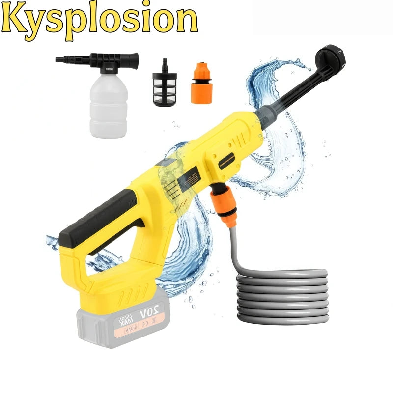 Cordless Garden Irrigation Cleaning Tool Compatible with Dewalt 20V Battery 6 IN 1 High Pressure Car Washer Gun