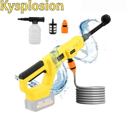 Cordless Garden Irrigation Cleaning Tool Compatible with Dewalt 20V Battery 6 IN 1 High Pressure Car Washer Gun