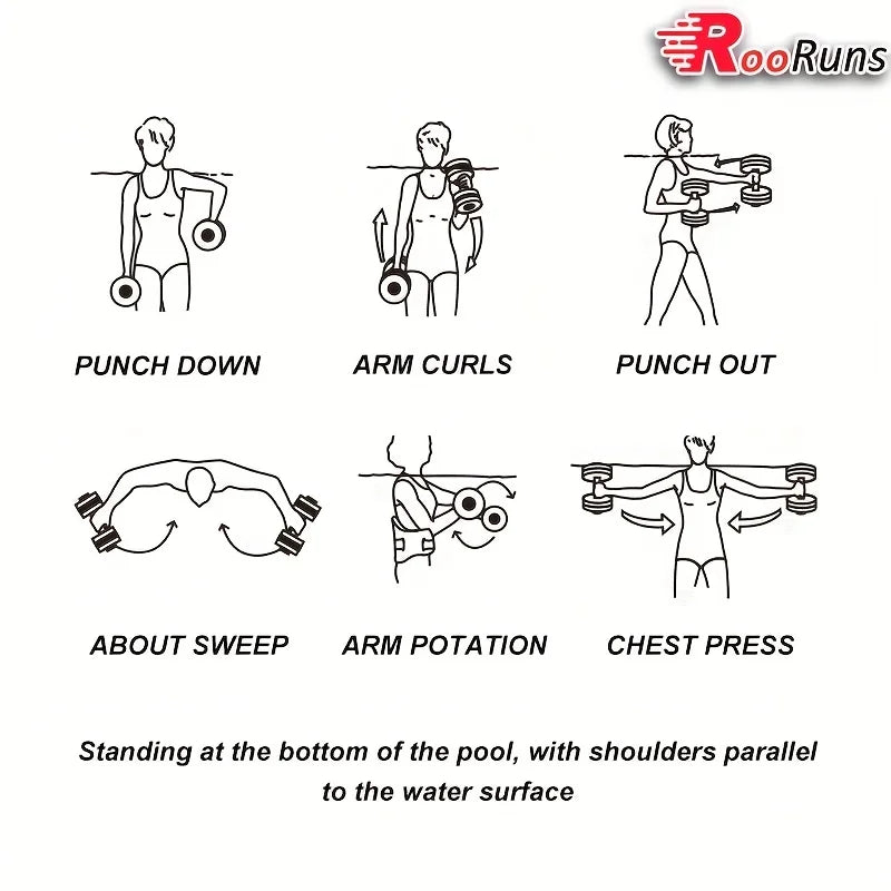 1PC High Quality EVA Water Foam Floating Dumbbell Fitness Equipments Foam Aqua Dumbbells for Swim Pool Fitness Dumbbell