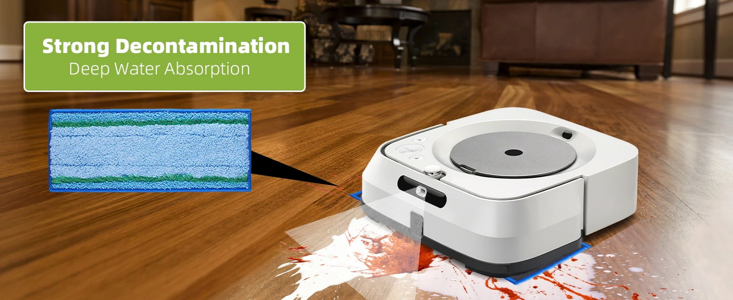 Mop Pad for iRobot Braava Jet M6 Ultimate Robot Mop Upgraded Wet Mopping Pad Washable Microfiber Replacement Cleaning Pad
