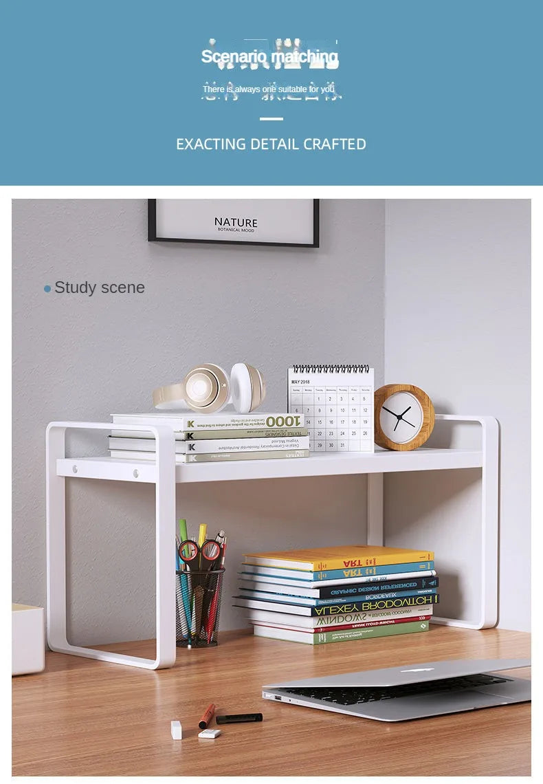 Shelf Desktop Storage  Bookshelf Student Desk Shelves Racks Office Computer Desk Tiered Cabinet Home Storage Holders Organizer