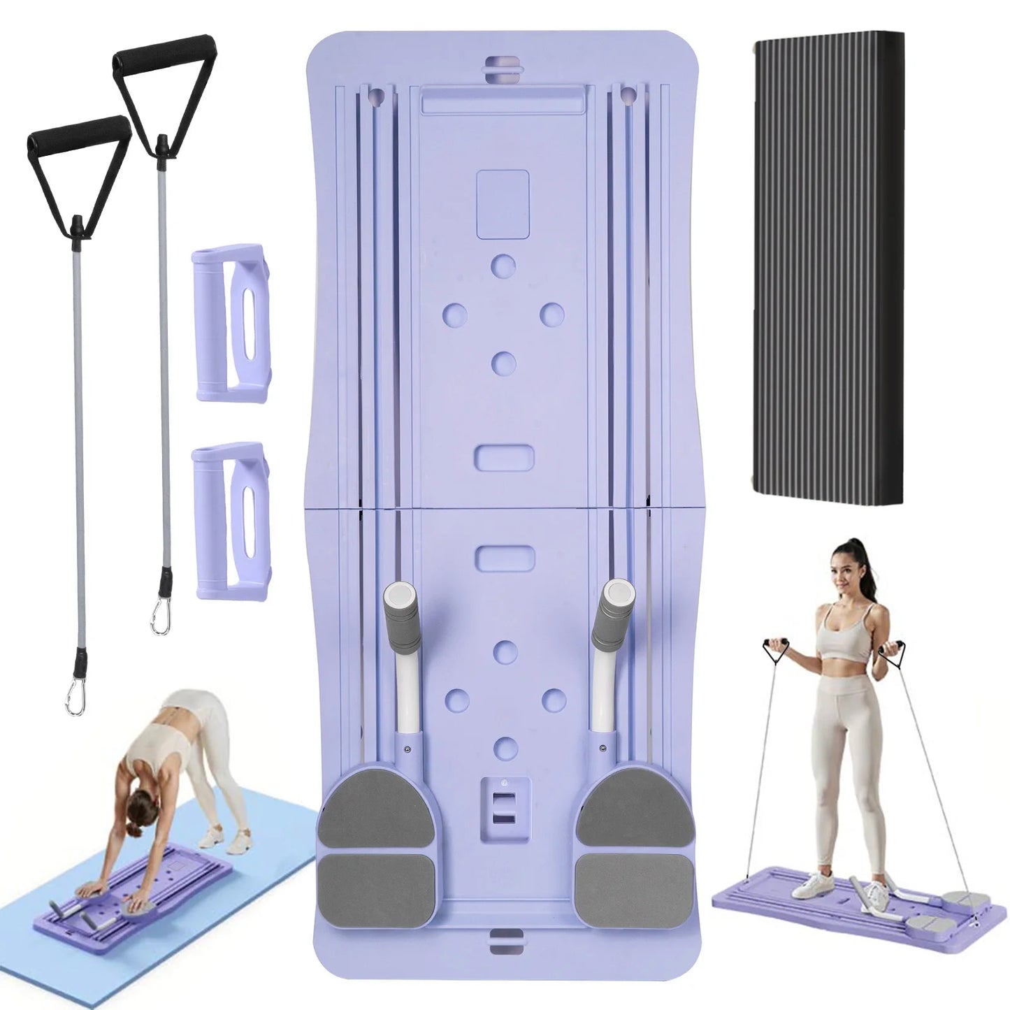 At Home Pilates Board Foldable 4-in-1 Exercise Ab Wheel Roller Exercise Equipment