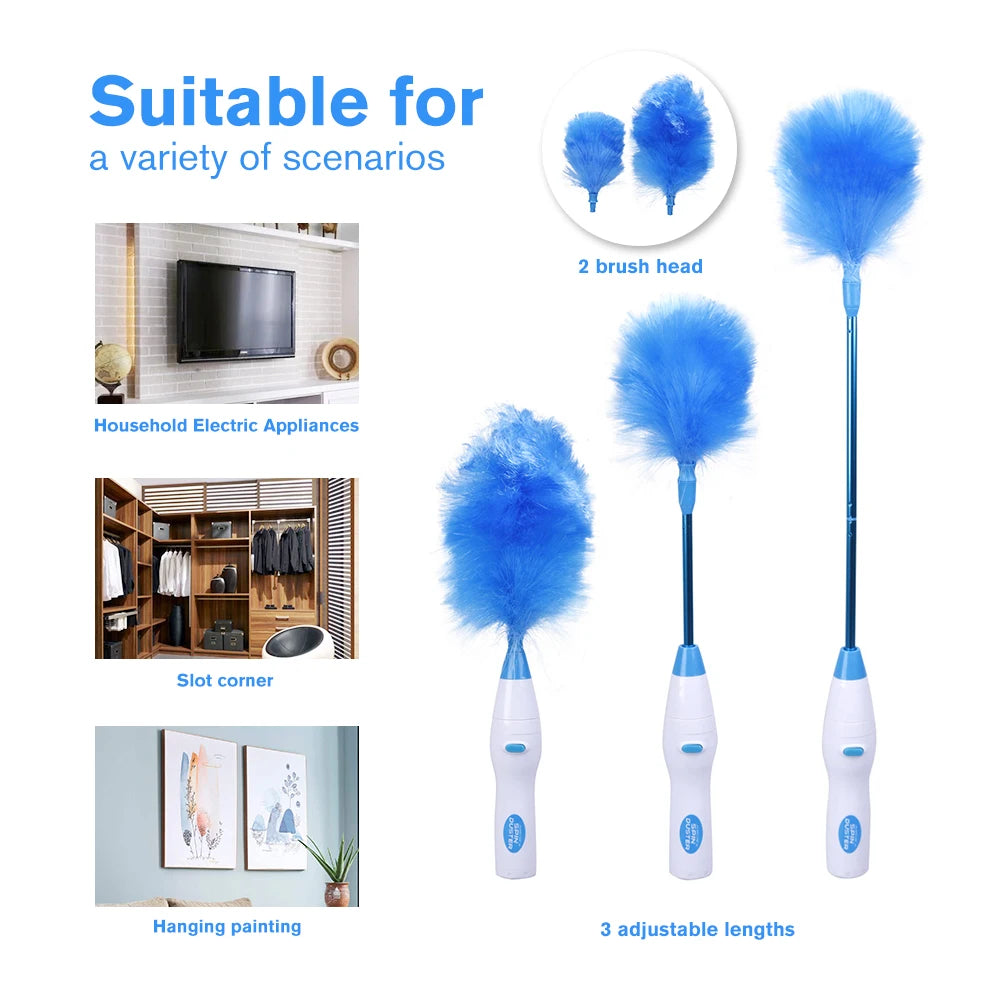 Electric Spin Feather Duste Adjustable Dust Cleaner Household Window Blinds Cleaning Brush Tool Household Helper