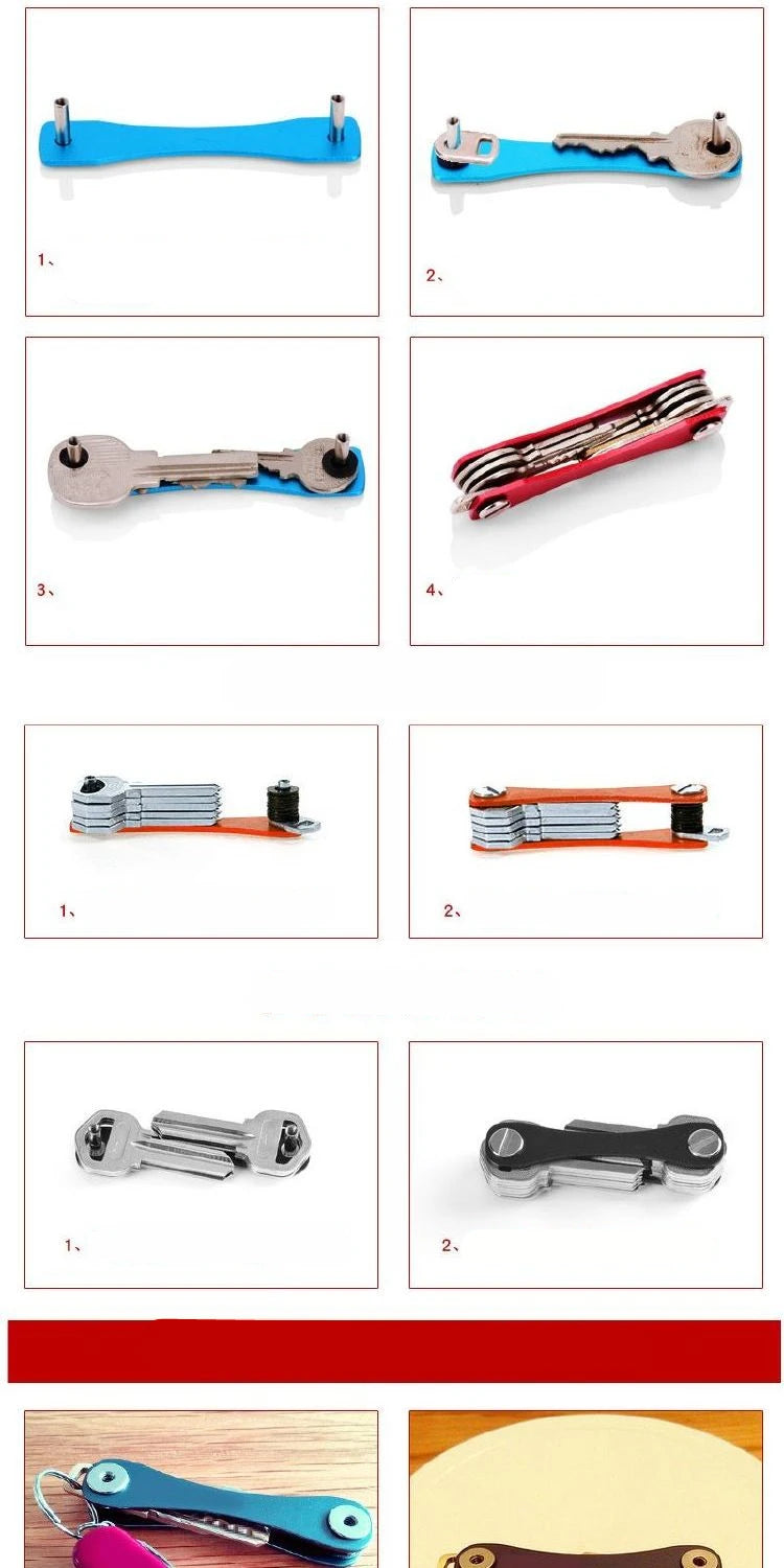 Key Chain Wallet Metal Aluminum Key Box Compact Clip Storage Outdoor Keychain Compact Decorative Key Organizer Holder Outdoor