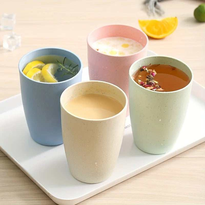 5 Colors Reusable Plastic Cups - Multicolor, Stackable Tumblers for Kitchen, Office & Travel - Durable Drinkware