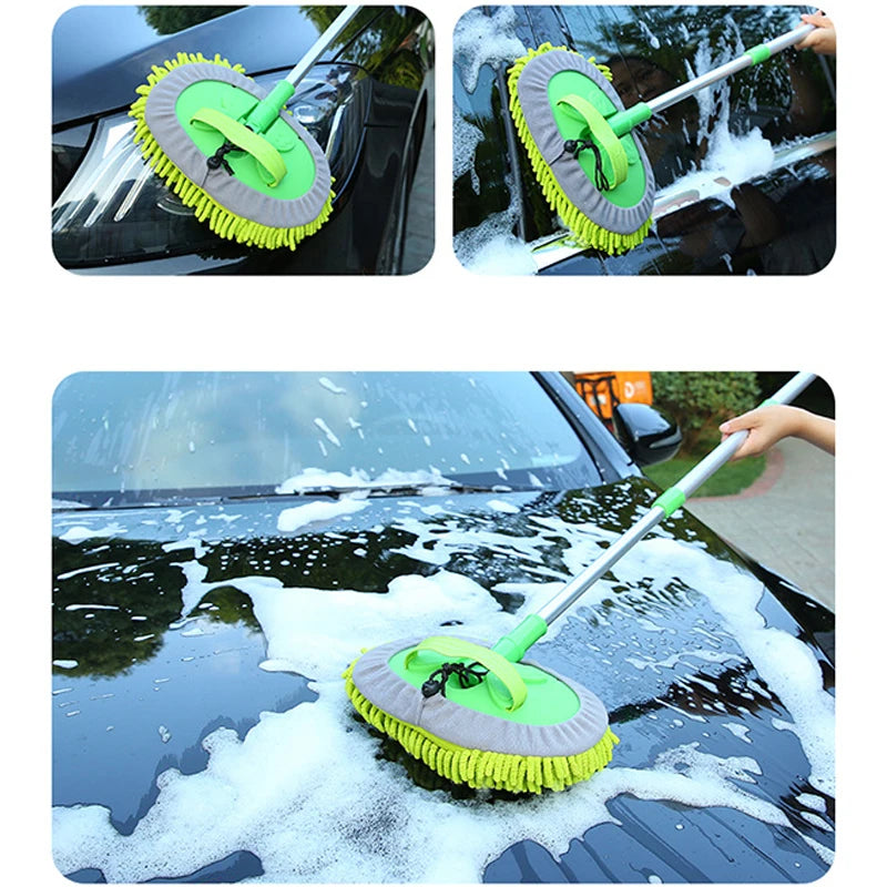 Car Washing Mop Cleaning Brush Telescopic Long Handle Cleaning Mop Chenille Broom Care Detailing Mop Brush Car Cleaning Tools